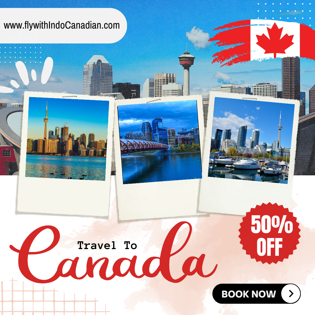 Blue Red and White Travel to Canada Promotion Instagram Post